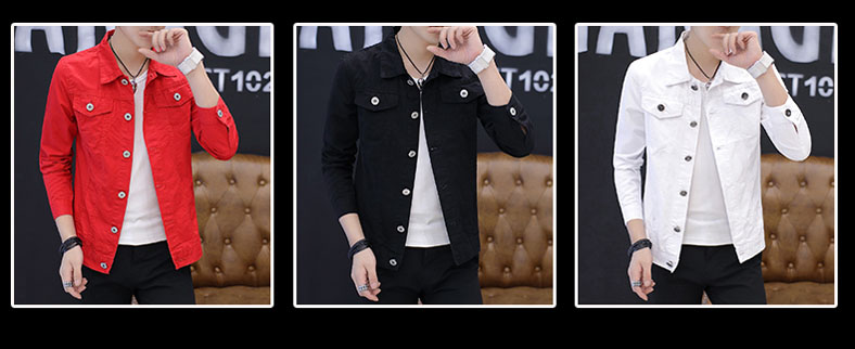 Áo khoác denim mùa thu nam màu đen phiên bản Hàn Quốc của thanh niên tự canh xuân và áo khoác mùa thu thủy triều nam áo khoác ngoài nam mùa thu đông áo nắng nam