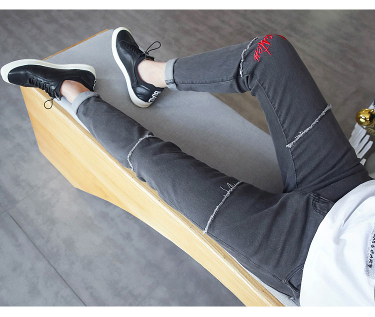 Mùa thu mỏng phần chín quần jeans nam phiên bản Hàn Quốc của giới trẻ tự tu luyện căng chân quần thủy triều quần nam quần âu