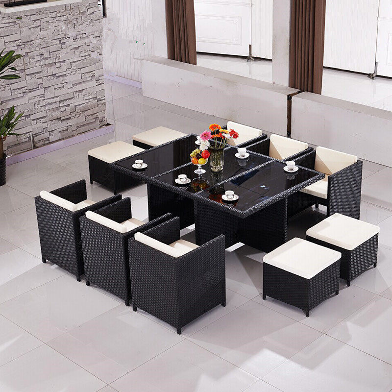 Rattan chair tea table 5 pieces of outdoor furniture open air casual balcony table and chairs Creative patio table and chairs combination-Taobao