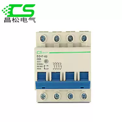 380V three-phase four-wire DZ47-63 air switch 4P circuit breaker 1A 2A 3A 4A 6A 10A