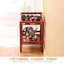  Water dispenser storage small cabinet Coffee table locker Nanzhu antique tea storage rack Kung Fu tea rack Floor cup holder