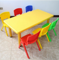 Kindergarten special plastic table and chair set early education center childrens rectangular table baby toy game desk and chair