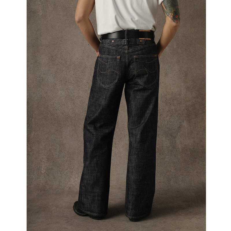 16oz Horizontal and Vertical Firecracker Twill Yarn 50S American Department Store Selvedge Denim Work Pants Mbbcar Narrow Width