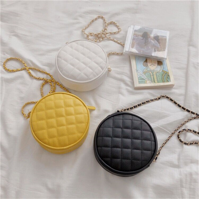 Mini Chain Quilted Round Bag Korean Spring and Summer New Cute Round Small Bag Single Shoulder Crossbody Internet Celebrity Women's Bag