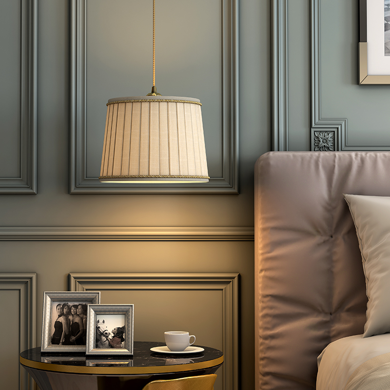 Bedroom Bedside Small Chandelia Living-room Dining Hall Chandelia is now light and luxurious Nordic ins wind cloth Pendant Lamp Retro