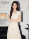Temperamento francés de Meng Xiaoqi Vestido floral dulce para mujeres en la manga de gama alta que abraza la falda larga de la cintura para que se vea delgada