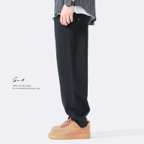 GWIT 360g high - branch cotton Spring and Autumn New straight tube pants pants for leisure beam foot sweatpants
