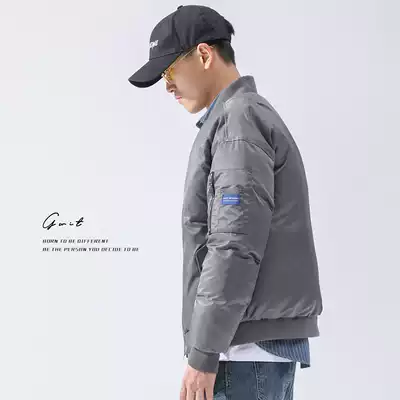GWIT green gray dyeing winter new casual cotton jacket baseball jacket ma-1 bomber jacket cotton suit men