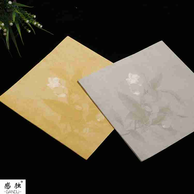 Imitation ancient four feet open half raw and half cooked retro letterhead batik wax and paper writing brush calligraphy works national exhibition creation paper