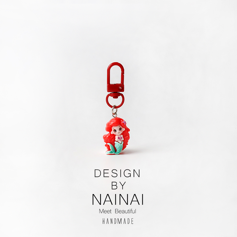 Cartoon Cute Mermaid Princess Keychain Romantic Princess Pendant Versatile Bag Accessory Small Gift Ornament