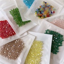 Cross colored domestically made artificial rhombus 4MM crystal handmade DIY ornament accessories AB Color Glass Bulk Pearl pearl material