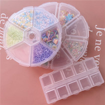 Minimalist transparent white small number Ornament Containing Box Loose Bead Accessories Plastic Box Classified Clothing Accessories Round Case