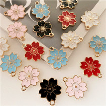 DIY Handmade Ornament Accessories Alloy Hanging Pendant Gold Drop Oil Flower Earrings Necklace Made Material Pendant