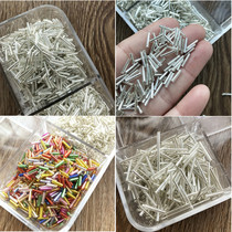 DIY handmade decoration material glass tube beads filled with silver rice beads tassel tube wedding dress dress dress beaded beads