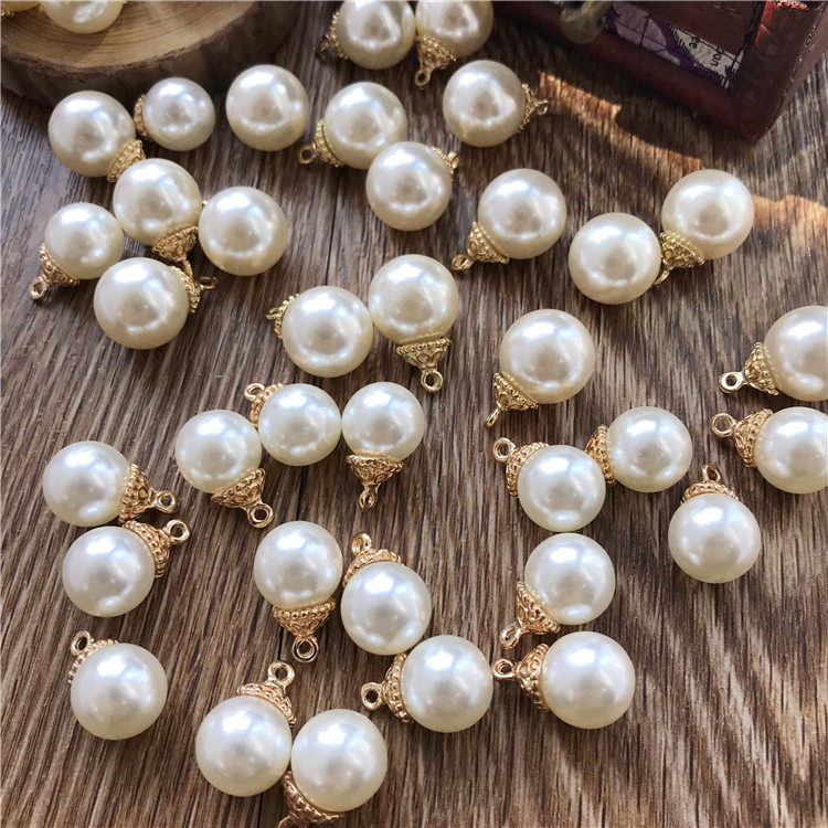 DIY handmade ornament accessories Retro imitation pearl pendant ABS Bright Water Mill Pearl Headwear Pendant Make Material