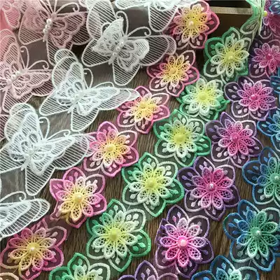 Exquisite organza embroidery lace clothing accessories DIY handmade decoration dance clothing applique clothing accessories