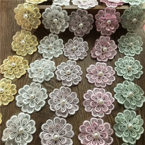 New handmade nail beads three-dimensional flowers organza embroidery lace accessories DIY sewing handmade accessories
