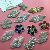 DIY handmade decorative flowers wedding dress accessories drill with adhesive cloth stickers shiny rhinestone decals clothes hat accessories