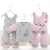 Áo khoác cotton cho bé Quần cotton ba mảnh phù hợp với 0 dày 1 tuổi Trẻ sơ sinh outwear quần yếm mùa thu đông váy trẻ em 10 tuổi Phù hợp với trẻ em