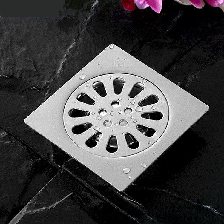 Thickened stainless steel floor drain powder room shower balcony washing machine special floor drain kitchen floor drain 10X10cm