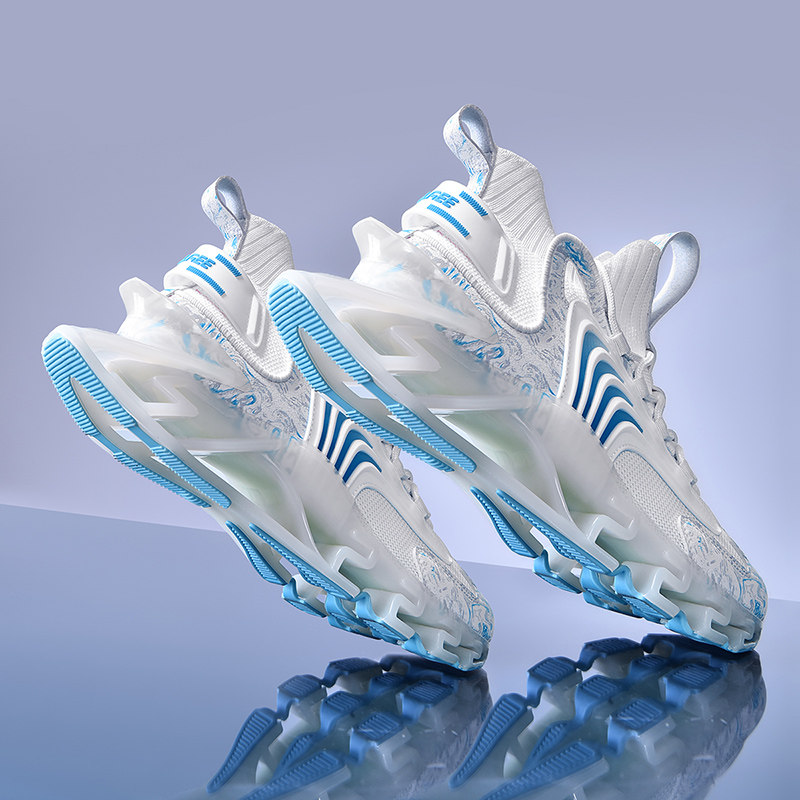 Nike Flying Weaving Men's Shoes Aj Summer Tide Shoes Little White Running Sports Shock Absorbing Mesh Shoes Net Face Breathable Knife Frontal Sneakers