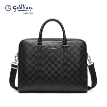 Jinlilai's new cowhide men's bag, business handbag, genuine leather, fashionable and trendy men's briefcase