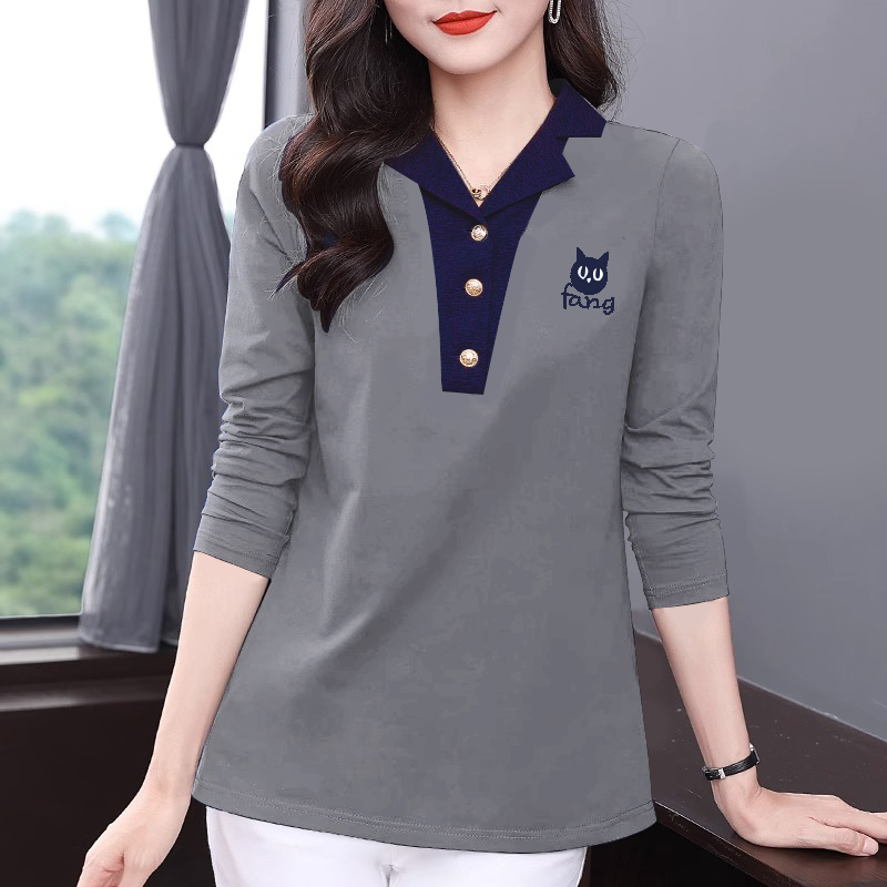 Pure Cotton Plus-Size Base Shirt for Women, 2026 Autumn and Winter New Style, Long-Sleeved T-Shirt for Middle-Aged Mothers, Versatile Top for Plus-Size Women Pure Cotton Plus-Size Base Shirt for Women, 2026 Autumn and Winter New Style, Long-Sleeved T-Shirt for Middle-Aged Mothers, Versatile Top for Plus-Size Women