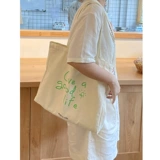 Зеленая вместительная и большая сумка на одно плечо, шоппер, английский