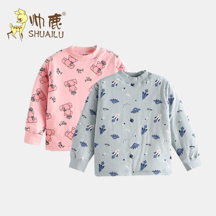 Handsome deer thin padded jacket winter children's Antarctic padded jacket liner boys and girls winter padded jacket quilted single-piece warm top