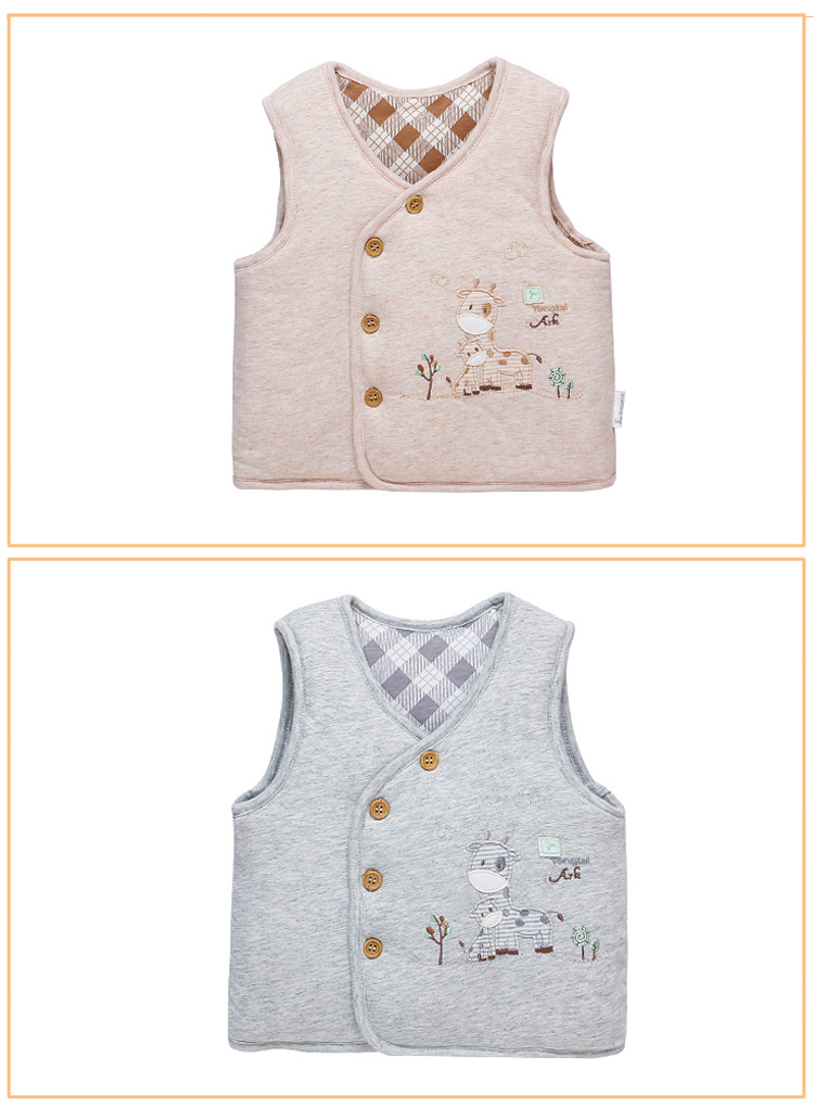 Tongtai mùa đông trẻ sơ sinh trẻ em dày bông một phần mở khóa vest bông vest vest cotton bé bông dày vest áo gile cho bé trai sơ sinh