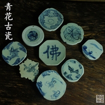  Jingdezhen Ming Dynasty blue and White fine old porcelain tea tray coaster cover set pot bearing bowl bottom ancient porcelain specimen