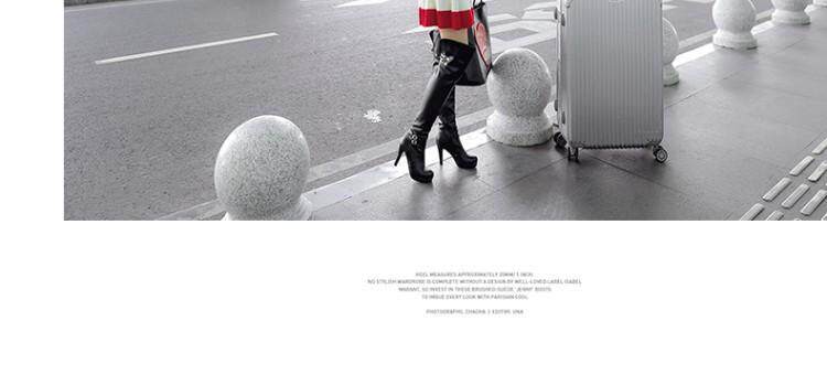 Сапоги 2023秋冬新款高跟骑士靴甜美粗跟过膝靴防水台高筒靴女超长筒靴子 Hung on the Yun