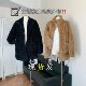 Wool stand collar teddy woolen coat for women winter loose thickened fur casual slim coat