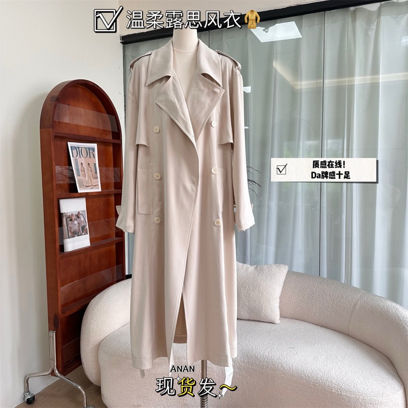 【Anan】 Zhao Lusi's Same Style, High-End and Elegant Trench Coat for Women, Mid-Length for Spring, Autumn, and Winter