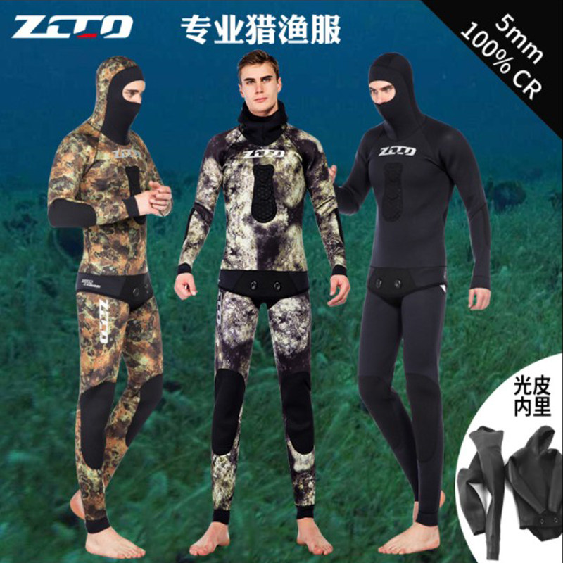 3 5mm camouflages surfing free diving suit Two style full set male long sleeves snorkeling 5mm warm and cold-proof swimsuit