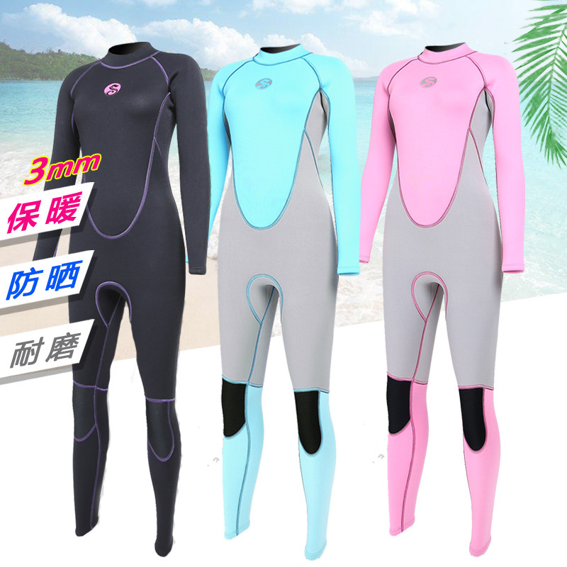 3mm Thickened Diving Suit Winter Swimming Warm-to-fit woman sunscreen Swimsuit Surf Snorkeling Snorkeling Wetsuit Deep Subs
