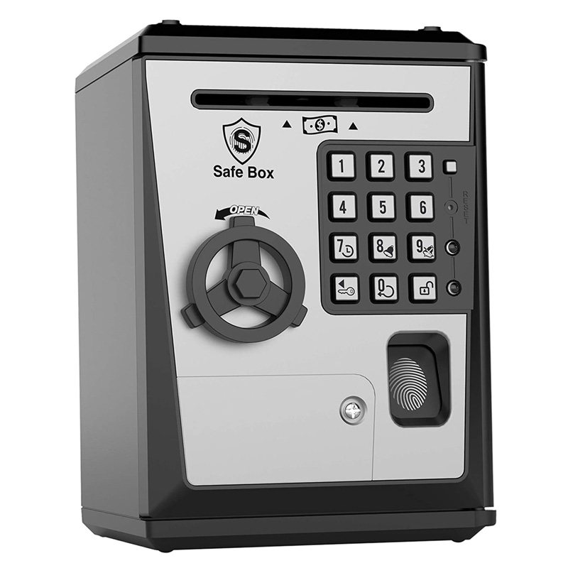 Fingerprint password box piggy bank ATM cash machine oversized money box with lock creative cute children's gift
