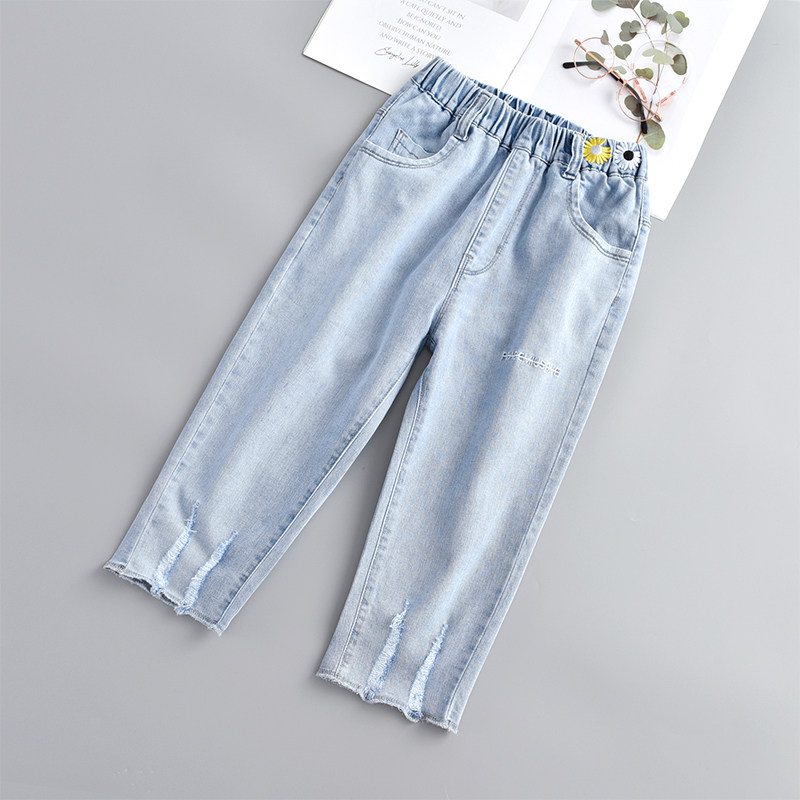 Girls seven - pants jeans thin children girl girl summer summer dress 2022 new leisure thin pants