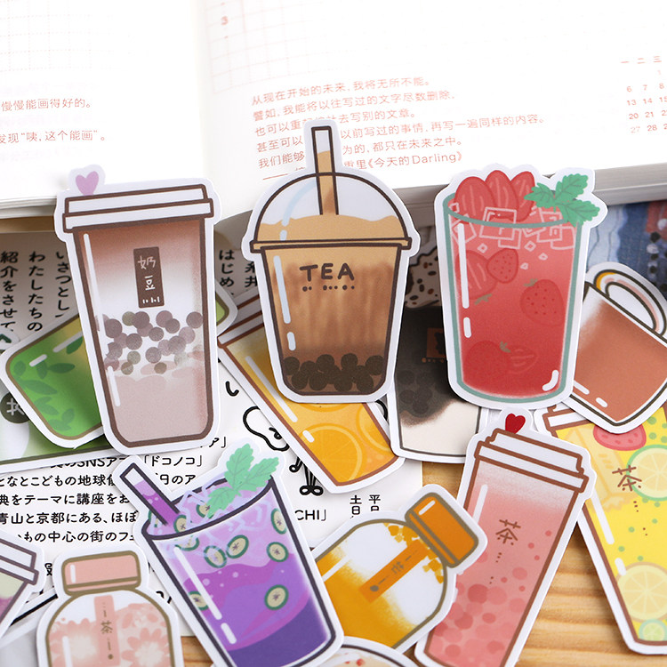 Hands Ledger Stickers Teenage Hearts Ins Wind Original Cute Cartoon Mobile Phone Hands Ledger of Decorative Material Milk Tea