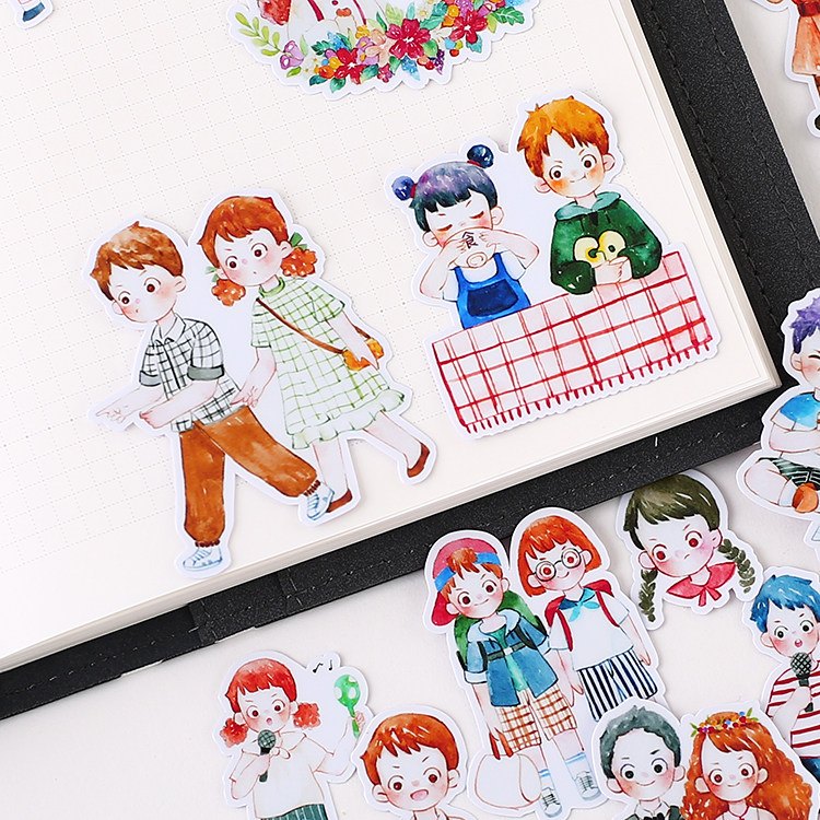 Hand account sticker character material Hand account cute cartoon translucent decorative tools around Child dream couple articles