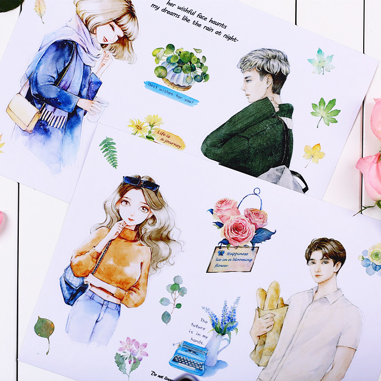 Suitcase Sticker Suitcase Notebook Computer Stickup Waterproof Tidal Card Cute Couple Corner Meets Love