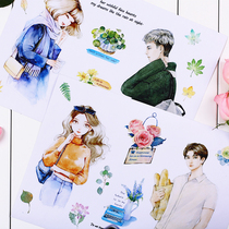 Suitcase Sticker suitcase notebook PC stickler Waterproof Tidal Card Cute Couple Corner Meet Love