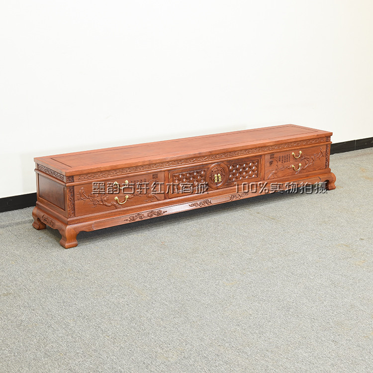 Myanmar Flower Wood TV cabinet Chinese living room Flower bird TV cabinet Redwood national skixiang TV cabinet