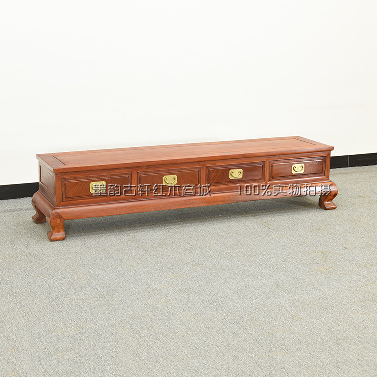 Mahogany furniture Myanmar pear classical Chinese style TV cabinet floor cabinet living room solid wood combination TV cabinet