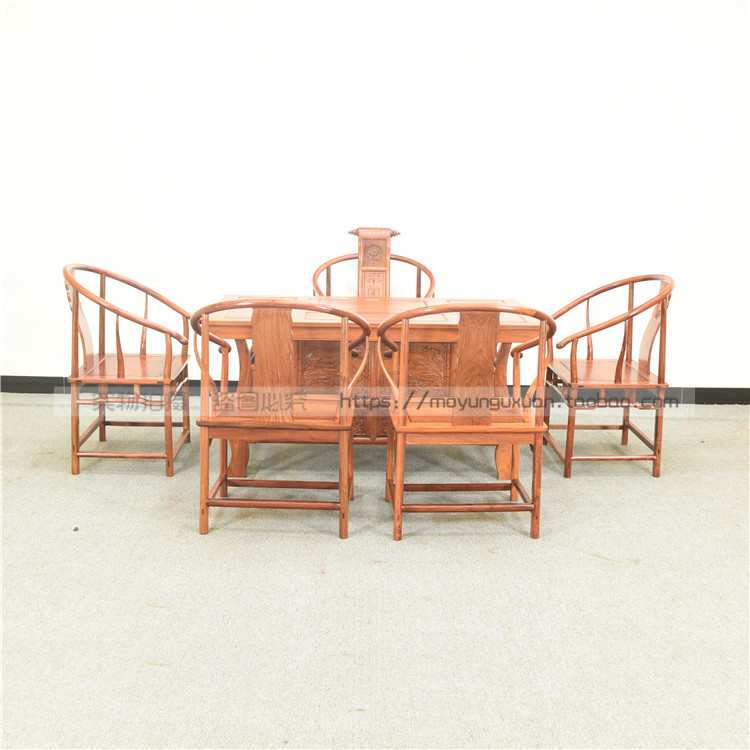 Big fruit red sandalwood tea table tea table Burmese rosewood tea table and chair combination mahogany Kung Fu tea table tea table and chair combination