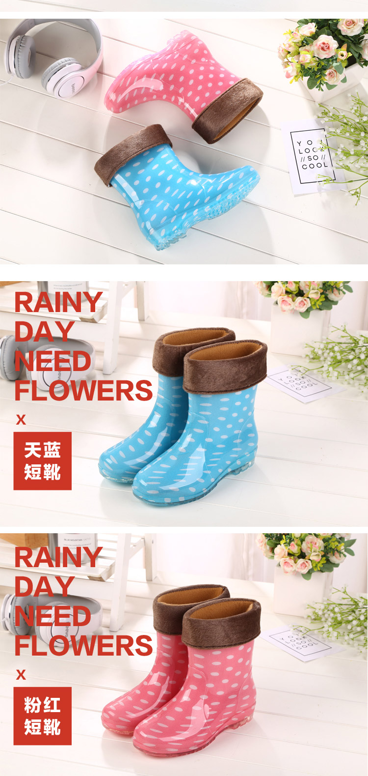 Mùa đông ấm áp chống trượt mưa giày nữ cộng với nhung dày mưa ngắn khởi động thời trang giày cao su nữ không thấm nước giày mưa ủng đi mưa bảo vệ giày