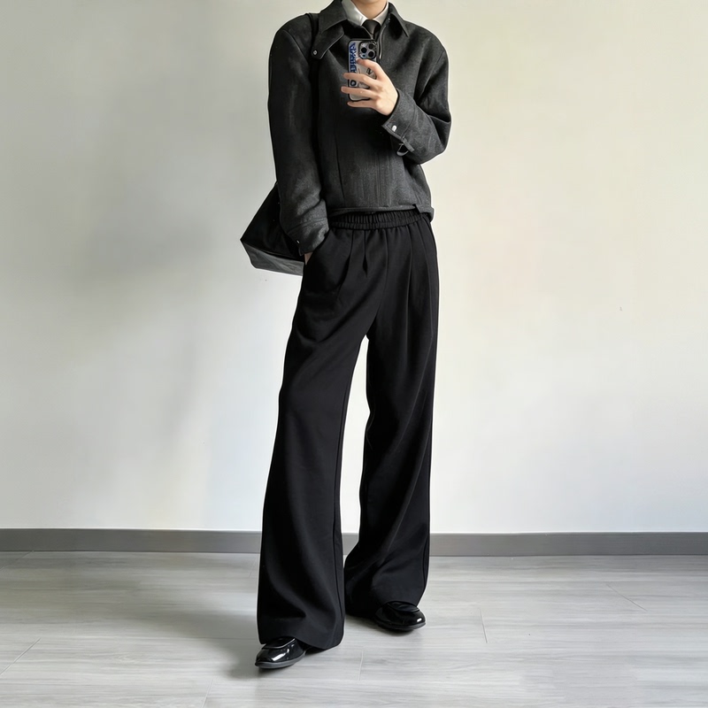Ella Myrise Summer Modal Soft and Silky Air Layer Pleated Sweatpants Straight-Leg Pants That Make Legs Look Longer Ella Myrise Summer Modal Soft and Silky Air Layer Pleated Sweatpants Straight-Leg Pants That Make Legs Look Longer