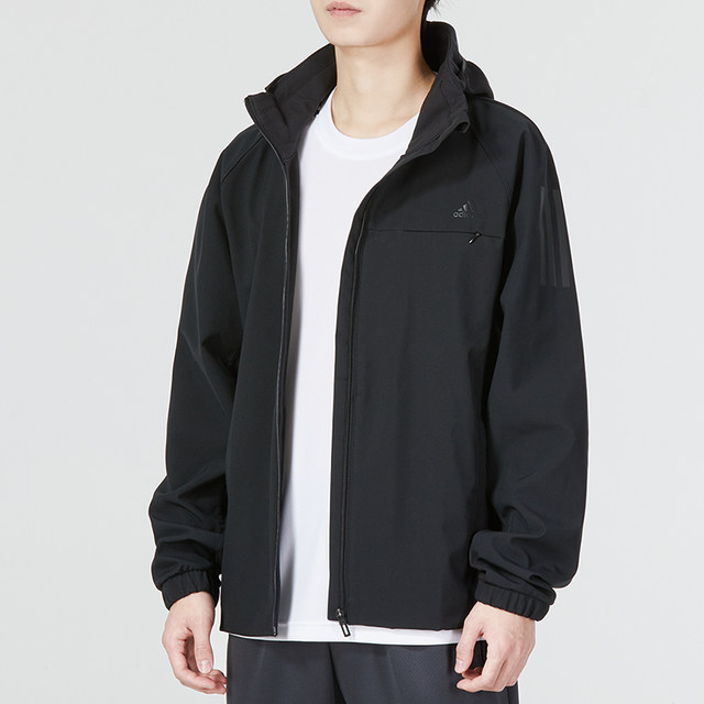 Adidas Adidas Jacket Men's 2022 ດູໃບໄມ້ລົ່ນແລະລະດູຫນາວໃຫມ່ກິລາການຝຶກອົບຮົມແບບ Hooded Jacket HP1414