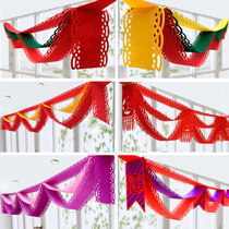 Annual meeting venue New Years Day decoration flag shop celebration Shopping mall shop pull flower pendant Jewelry store Hotel scene decoration supplies