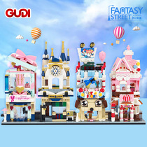 Fun Street View Dream Candy Book House Building Models Assembled Girls Lego Building Blocks Male Toys Children Presents